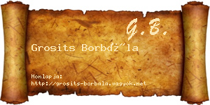 Grosits Borbála névjegykártya